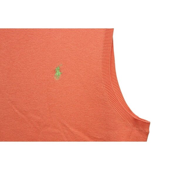 Polo Ralph Lauren Mens Sweater Vest Size Large Orange Pima Cotton Classic Preppy - Picture 4 of 11